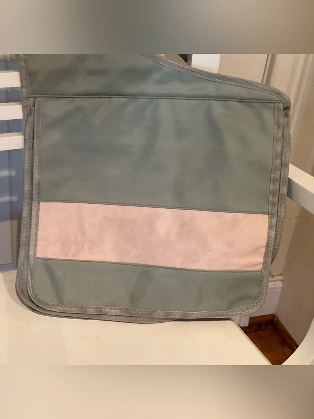 Gray & Blush Striped Massager Bag